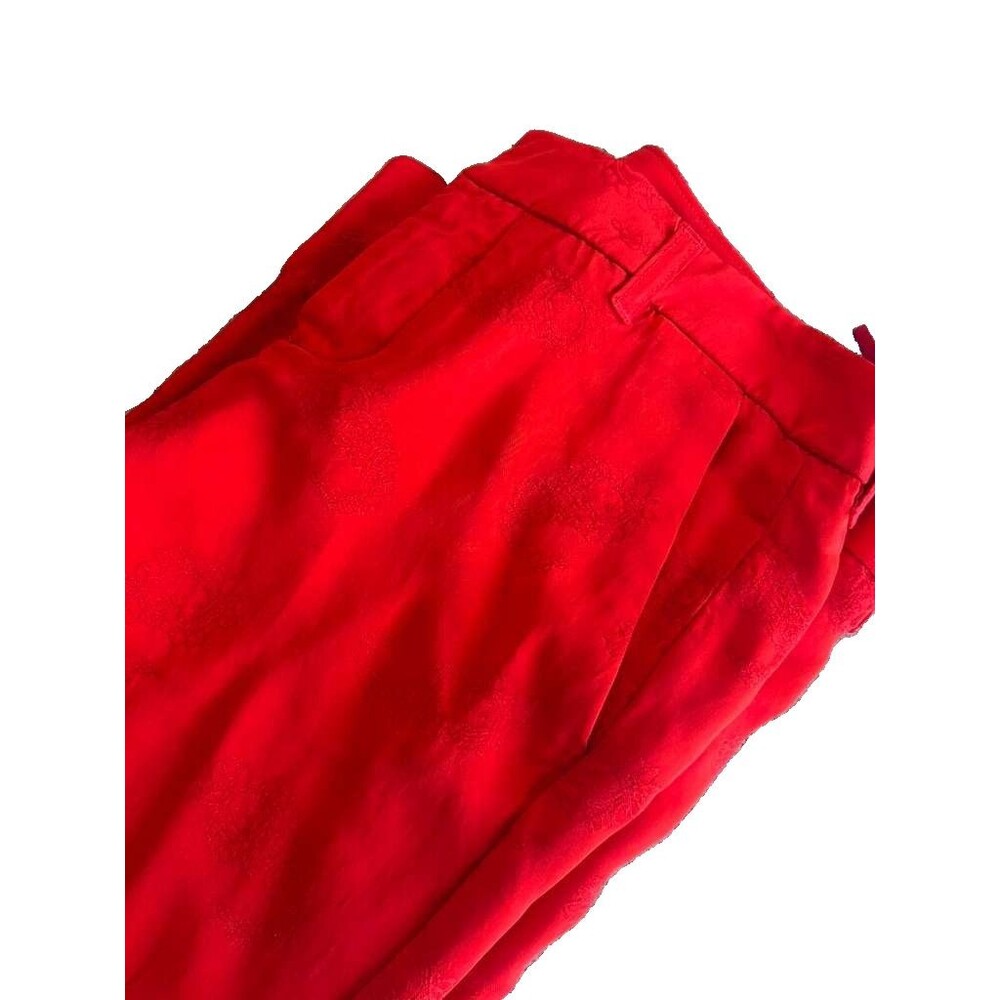 Zadig & Voltaire Slim Prune Jac Jacquard Pants Women's Size 36 Red Orange - Picture 5 of 6